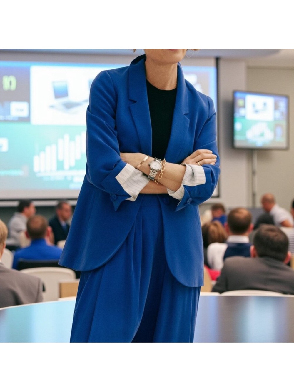 ME+EM Single Button Lightweight Blazer in Blue US 4